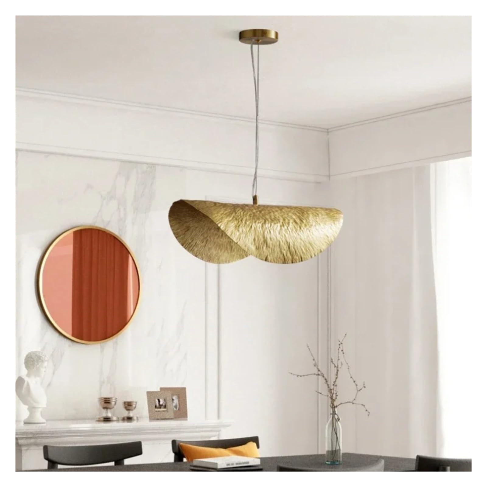 Lampe LED suspendue feuille d'or moderne pour salle à manger - 7