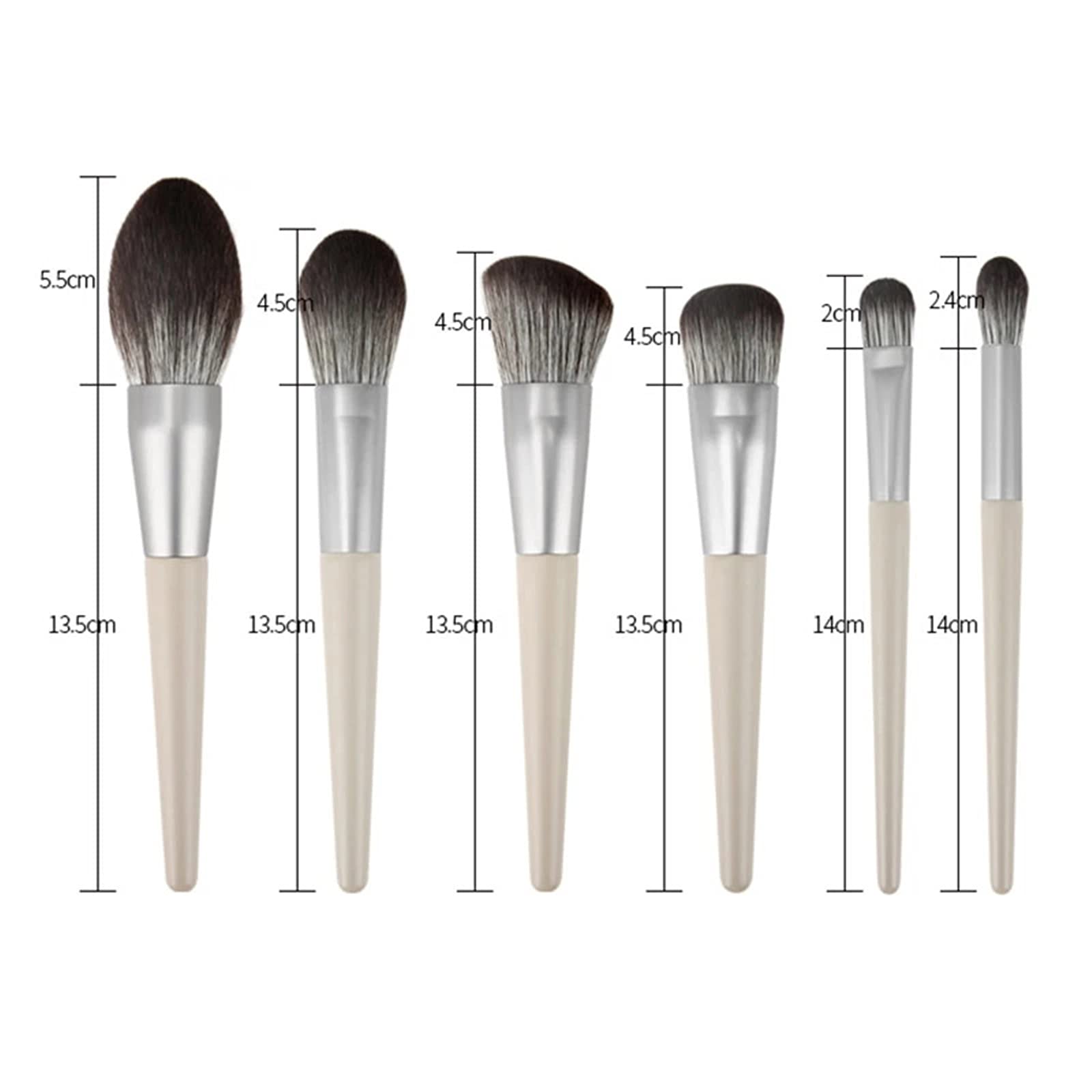 Make-up-Pinsel-Set 12 subgraue Holzgriff-Make-up-Bürsten, Make-up-Bürsten-Set Professional