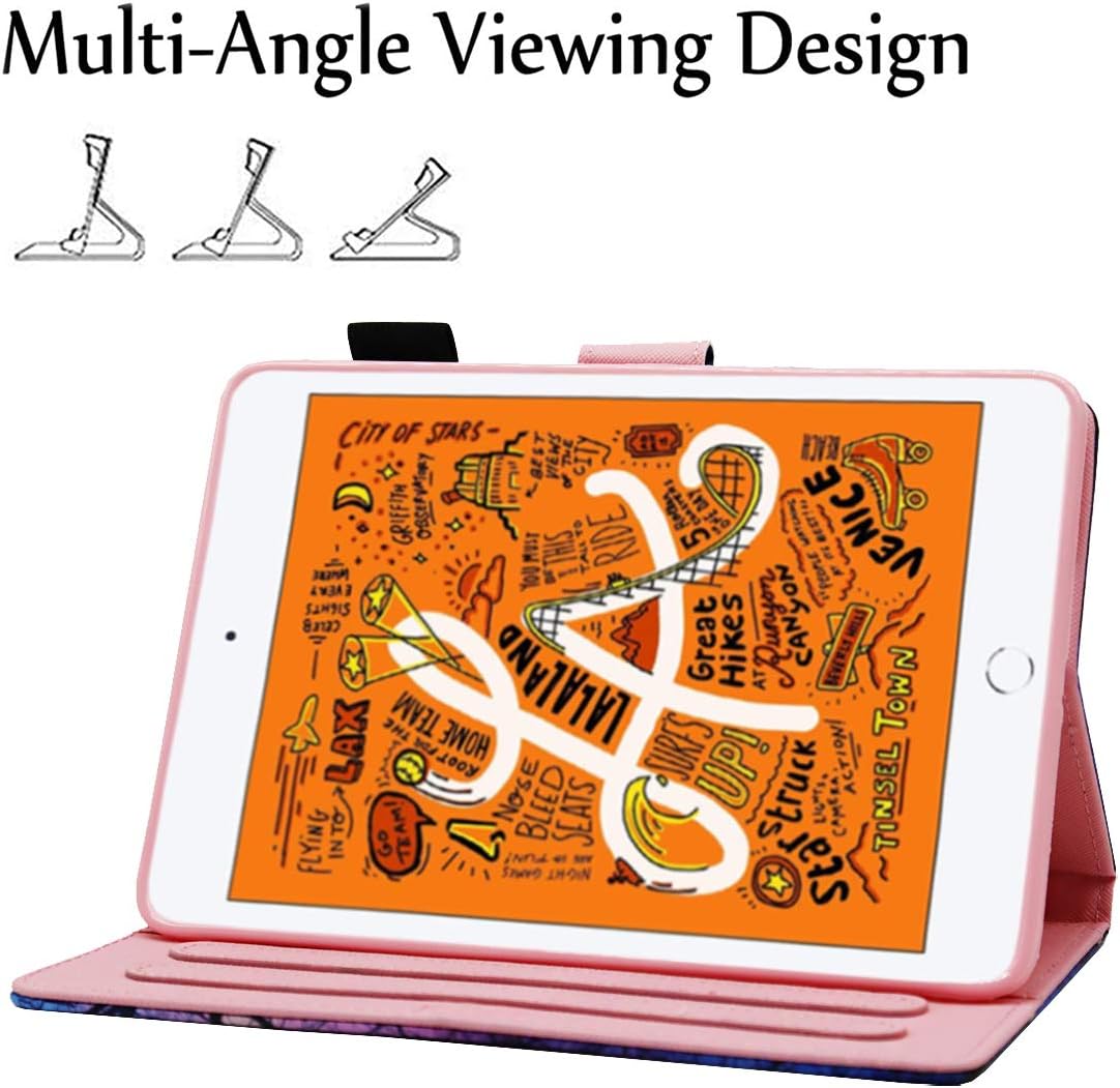 iPad Mini Case, iPad Mini 2/3 Case, iPad Mini 4 Case, iPad Mini 5 Case, Fvimi Multi-Angle Viewing Folio Smart Leather Cover with Auto Sleep/Wake for 7.9" Apple iPad Mini 1/2/3/4/5, Dusk Beach