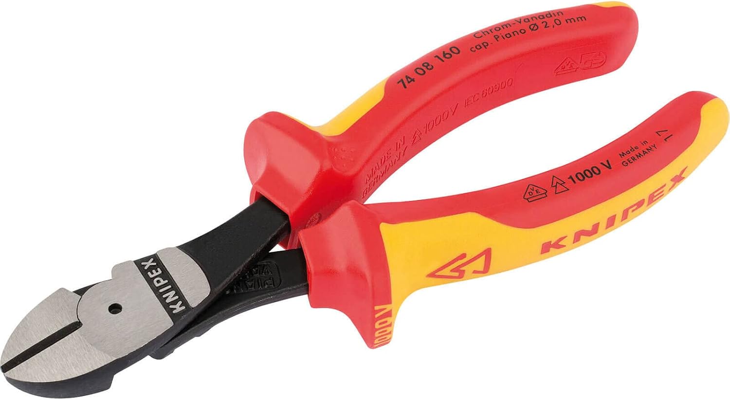 Knipex 32022 160mm Fully Insulated High Leverage Diagonal Side Cutters