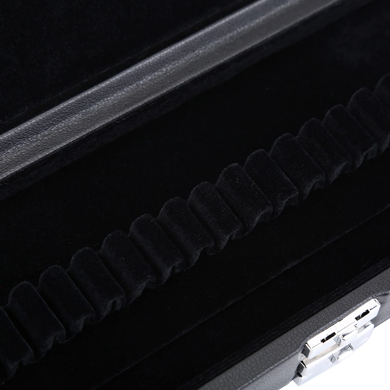 POENVFPO Estuche para Cañas de Oboe de Cuero PU de Madera, Capacidad para 40 Cañas, Diseño de Dos Capas con Interior de Tela Protectora, Soporte de Almacenamiento Ventilado para Músicos