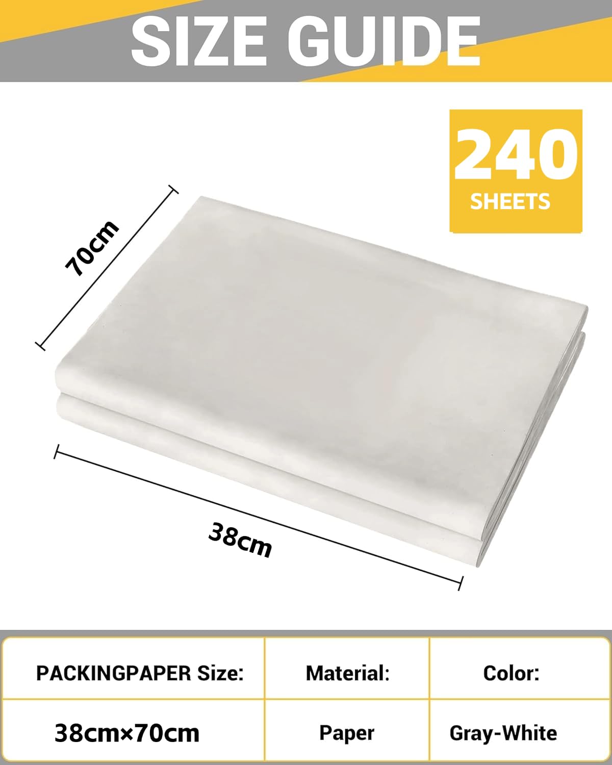 Papier d'emballage papier journal, 240 Feuilles 38 x 70cm papier de déménagement papier journal, matériaux d'emballage, papier d'expédition (240 Feuilles)