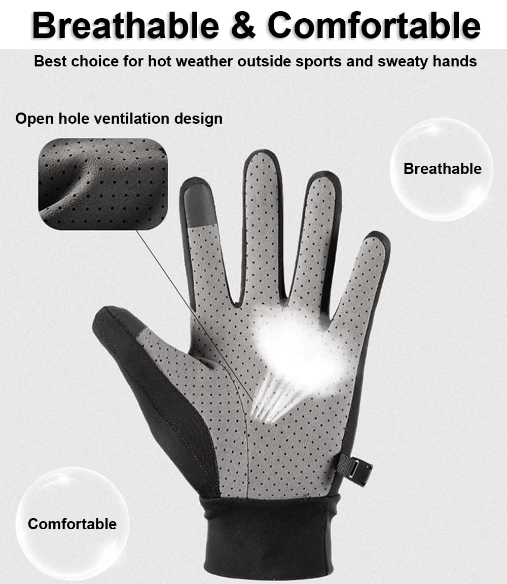 SUJAYU Guantes de protección UV de dedo completo, para mujeres y hombres, guantes finos de pesca, senderismo, ciclismo, conducción, gimnasio