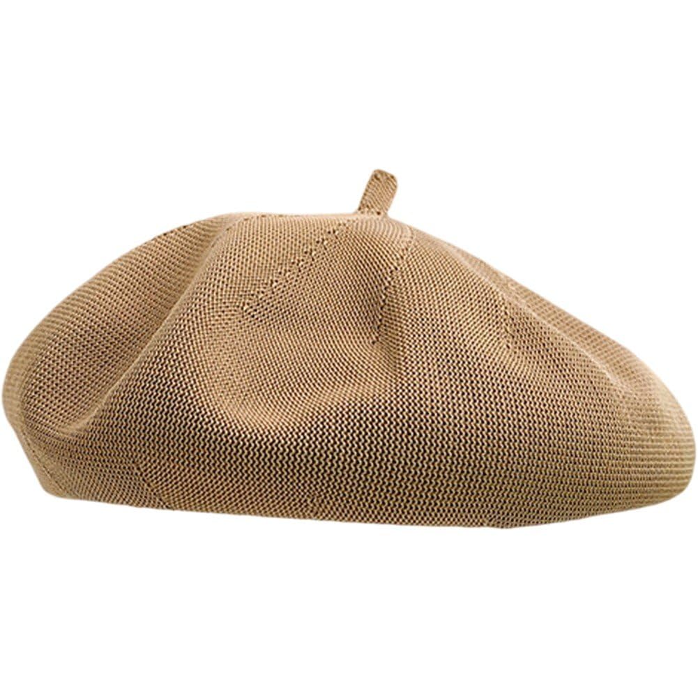 Ppmter French Beret Hat for Women Breathable Slouchy Beach Hat Solid Color Beanie Hat Lightweight Artist Painters Hat for All Seasons