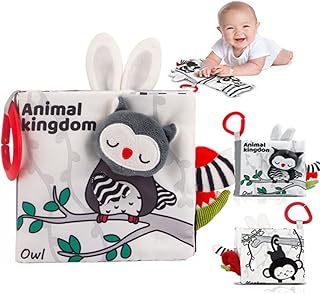 Crinkle Books for Babies, Baby Crinkle Books Touch and Feel Crinkle Forest Cloth Book for Infant Baby Teething Toys 6 to 12 Newborn Baby Sensory Learning (Forest Cloth Book)