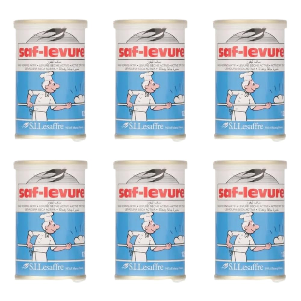 Saf-Levure 6X125g: Dehydrated Active Dry Yeast (750g) - For All Bread-Making Processes - Easy to Rehydrate and Exceptionally Stable at Room Temperature for Long-Term Storage