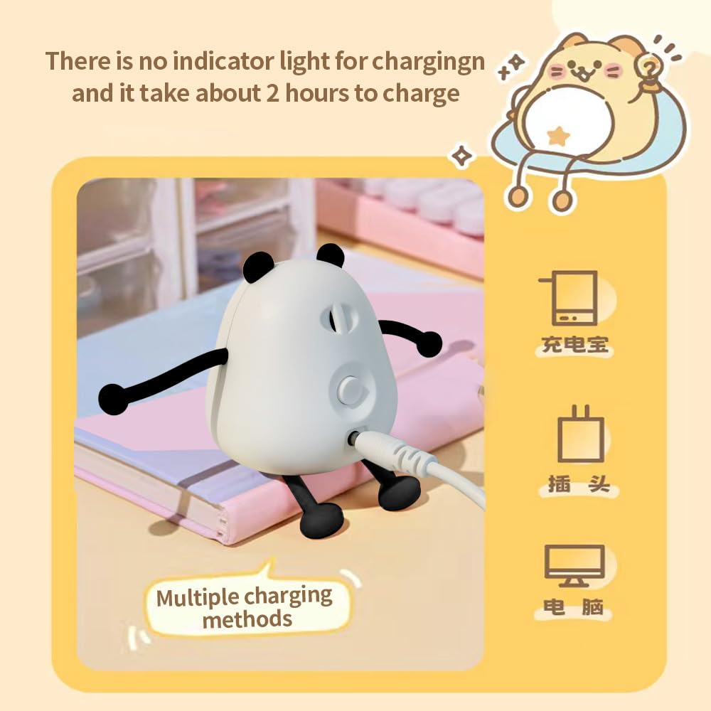 YZYOE LED Rechargeable Panda Warm Light Night Lamp, Cute Animal Bedside Light, Adjustable Limbs Can Be Used As a Phone Holder - Image 3