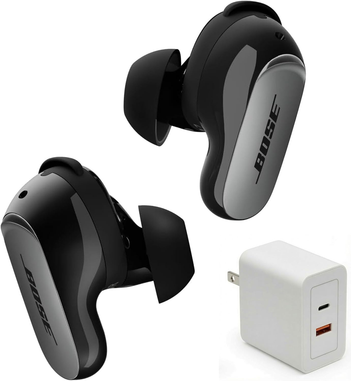 QuietComfort Ultra Earbuds (2nd Gen) Bundle with Fast Charger - Wireless Noise Cancelling Earbuds with Mic, Immersive Audio, USB-C Charging, Up to 6 Hours Battery, IPX4 Rating, (Black)