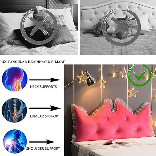 Miniatura 2 de Almohada grande triangular para cabecero y respaldo de posicionamiento, almohada de cuña de lectura, tamaño individual para estudiantes adultos,