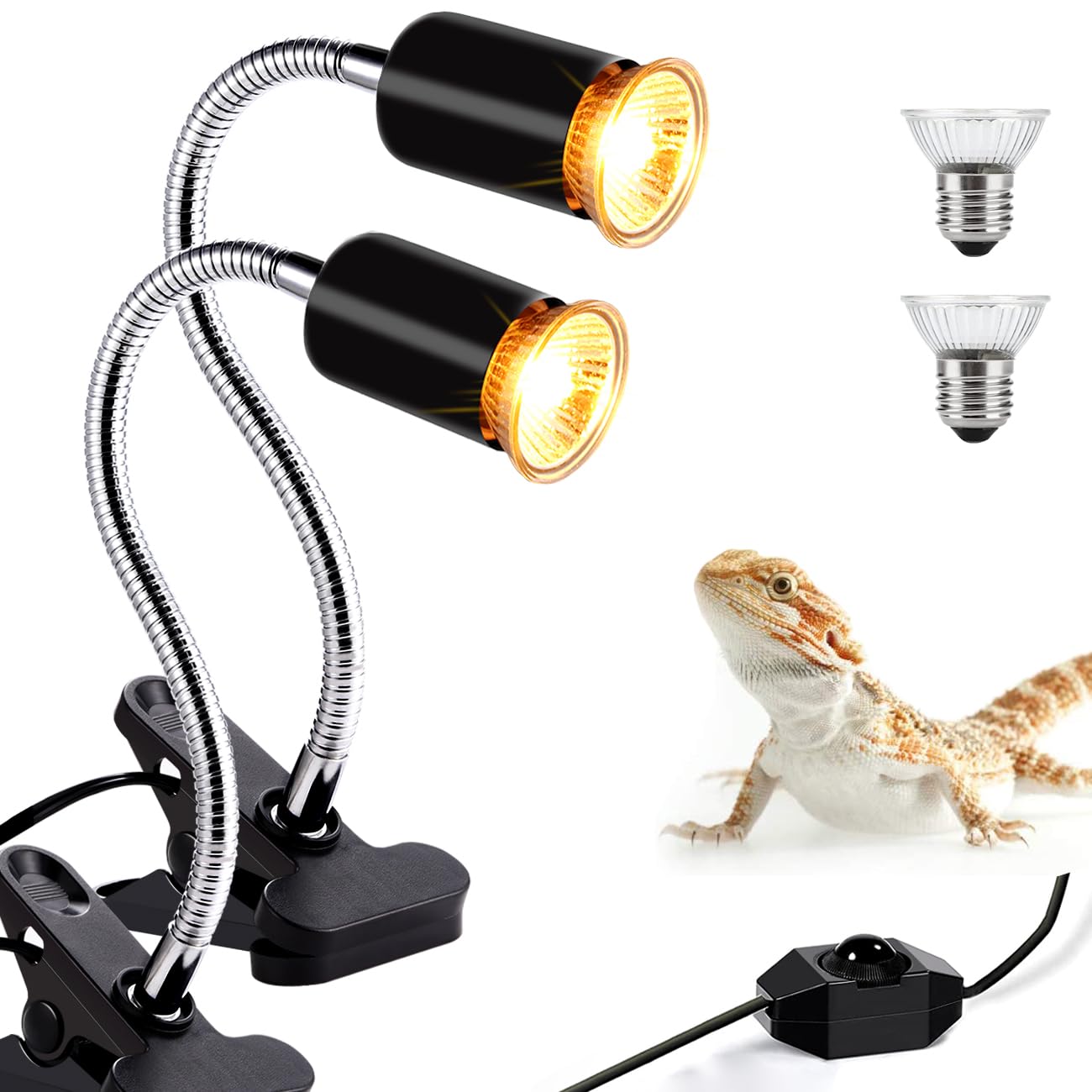 Vinaco UVA UVB Reptile Light 25W/50W，Full Spectrum 360