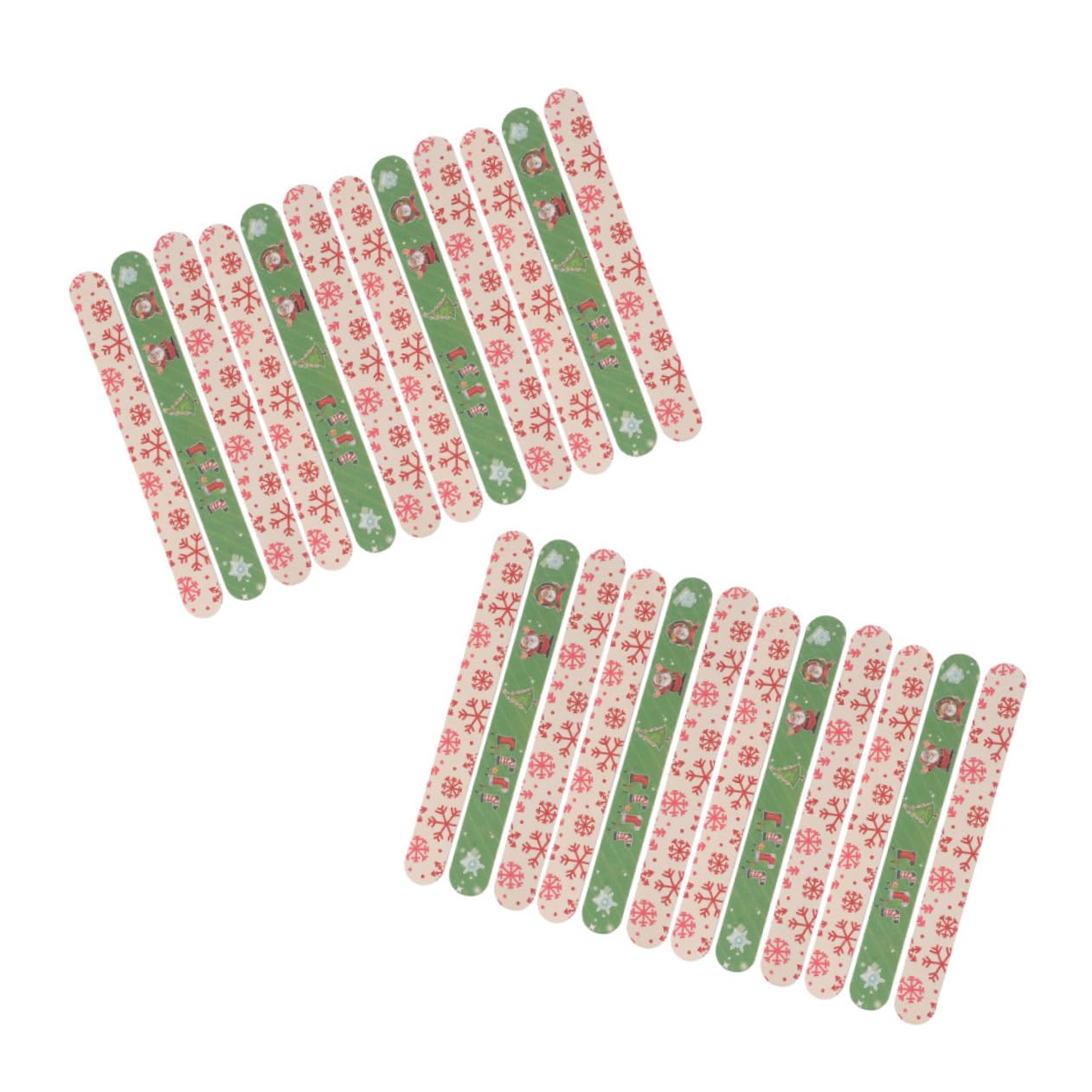 WOONEKY 4 Set di Lime per Unghie Natalizie con Motivo a Renne Blocco Lucidante per Unghie Forniture Portatili Pezzi * 4