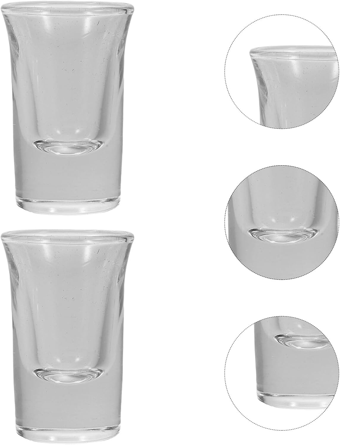 Housoutil 12pcs Thick Base Shot Glasses Set 15ml Crystal Small Drinking Glass Cups for Whiskey Tequila Vodka Cocktails Home Bar Party