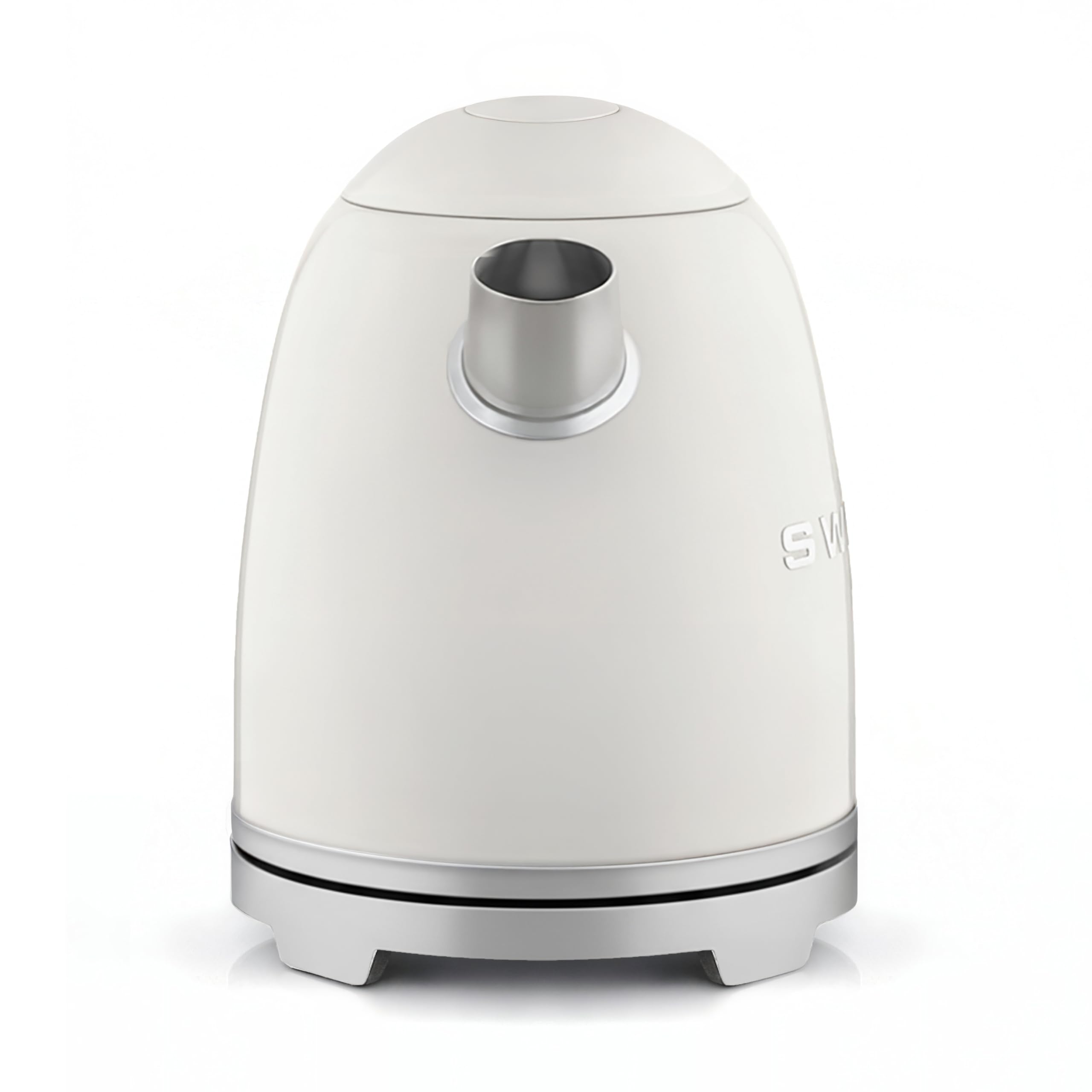 SWEISS - Hervidor eléctrico vintage KTS8, 1 L, acero inoxidable, compacto, 1200 W, practico, ebullición rápida, nivel de agua visible y graduado, apagado automático, base giratoria 360°, beige