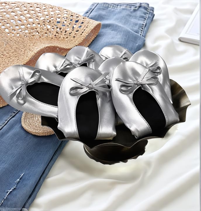 Women's Foldable Ballet Flats Portable Slip-On Shoes for Wedding, Travel, Work & Driving4