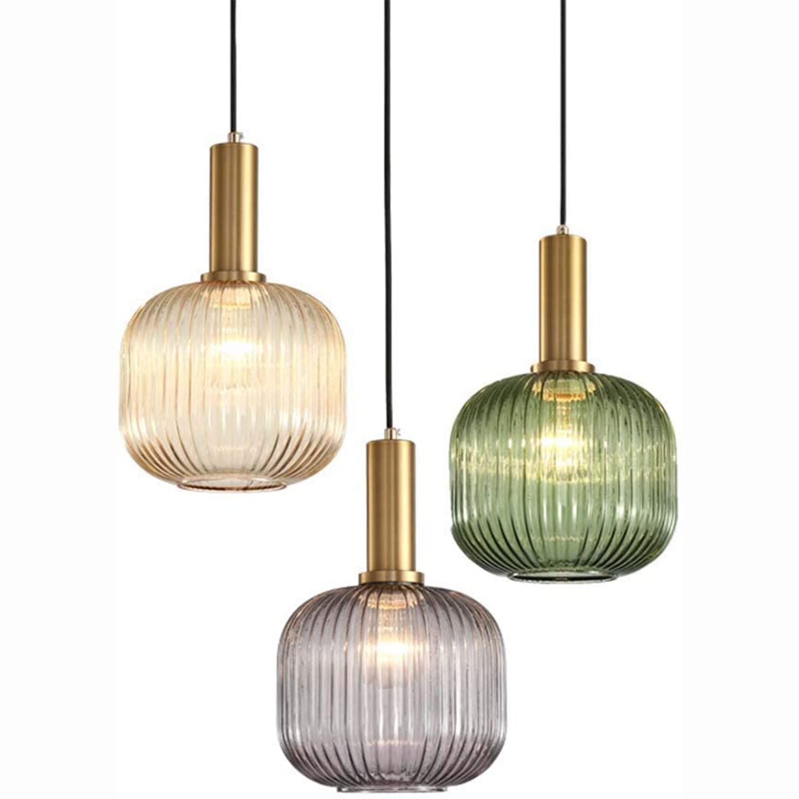 Szklana Lampa Wisząca W Kształcie Kuli – Nowoczesna Lampa LED W Stylu | Skandynawskim I Japońskim (pojedyncza, Z Motywem Pasów), Idealna Do Restauracji, Baru Lub Na Balkon.