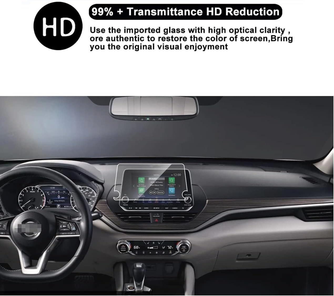Screen Protector Compatible with Nissan Altima 8 inch Touch Screen,SATIS,2020 2021 Nissan Altima,Shock-resistant, Navigation Accessories