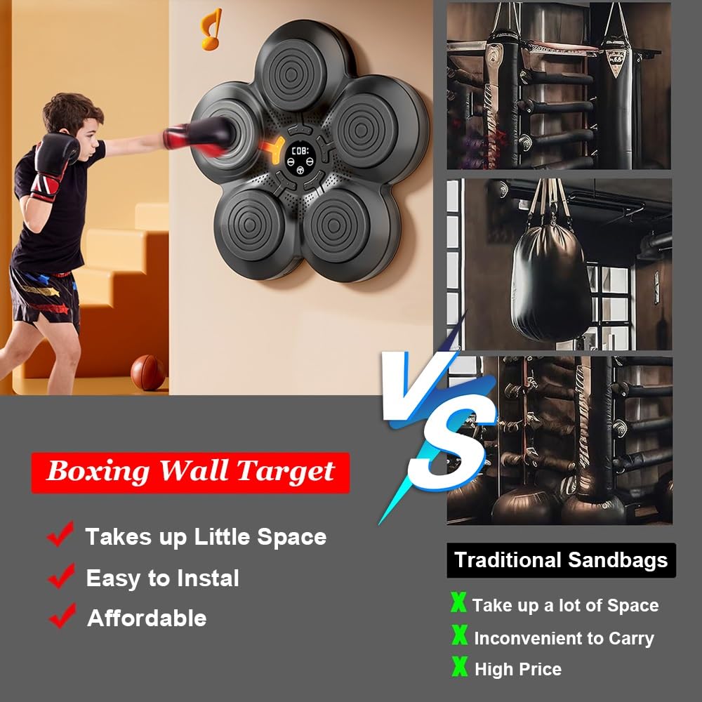 Worek treningowy Maszyna bokserska Ćwiczenia w domu Trening bokserski Uwalnianie od stresu, Music Boxing Machine Music Boxer do montażu na ścianie w domu (kolor: maszyna bokserska)