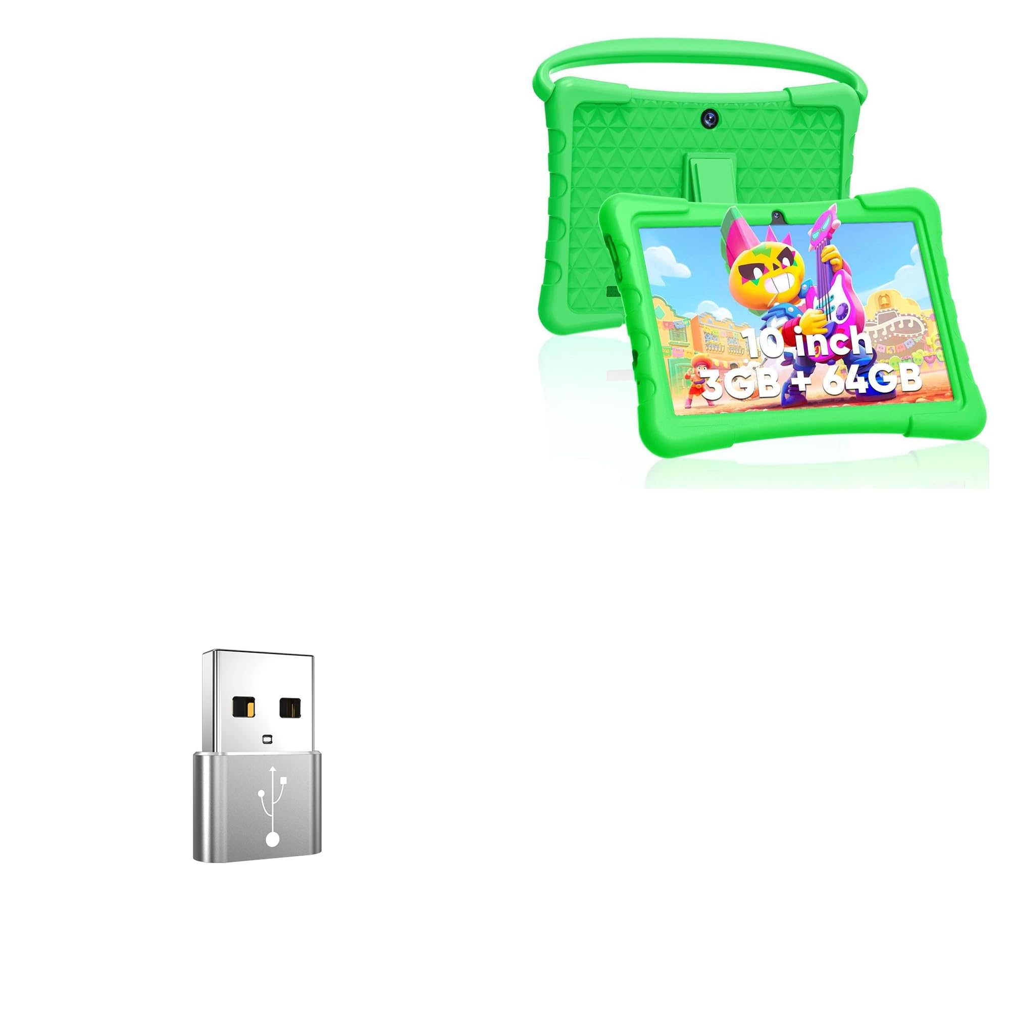 BoxWaveAdapter Compatible with RliyOliy P30 Kids Tablet (10 in) - USB-A to C PortChanger (5-Pack), USB Type-C OTG USB-A Convert Charging Data - Metallic Silver