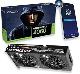 Placa de Vídeo GALAX RTX 4060 1-CLICK OC 2X V2, 8GB, GDDR6-46NSL8MD9NXV
