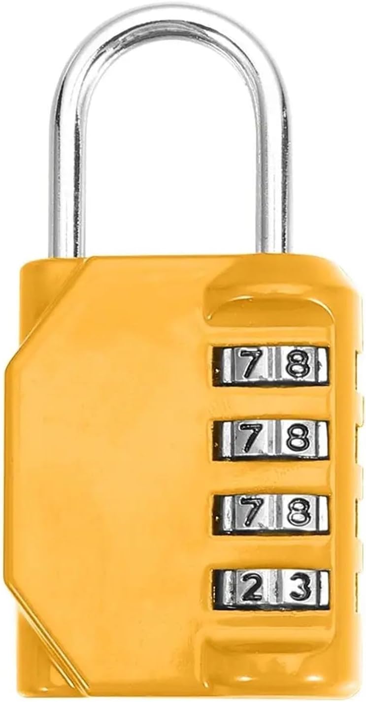 4-Digit Combination Lock Metal Password Lock Dormitory Warehouse Door Padlock Rust-Proof Code Lock 1Pcs(Red)