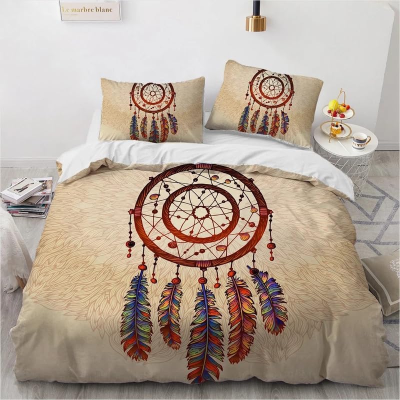 Funda nórdica cama 90 atrapasueños beige de microfibra suave 155x220 cm