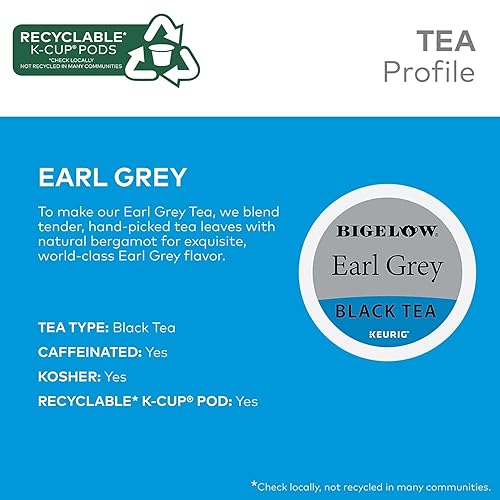 Miniatura 4 de Bigelow Earl Grey Tea, paquete de porciones K-Cup de 24 unidades para cafeteras Keurig
