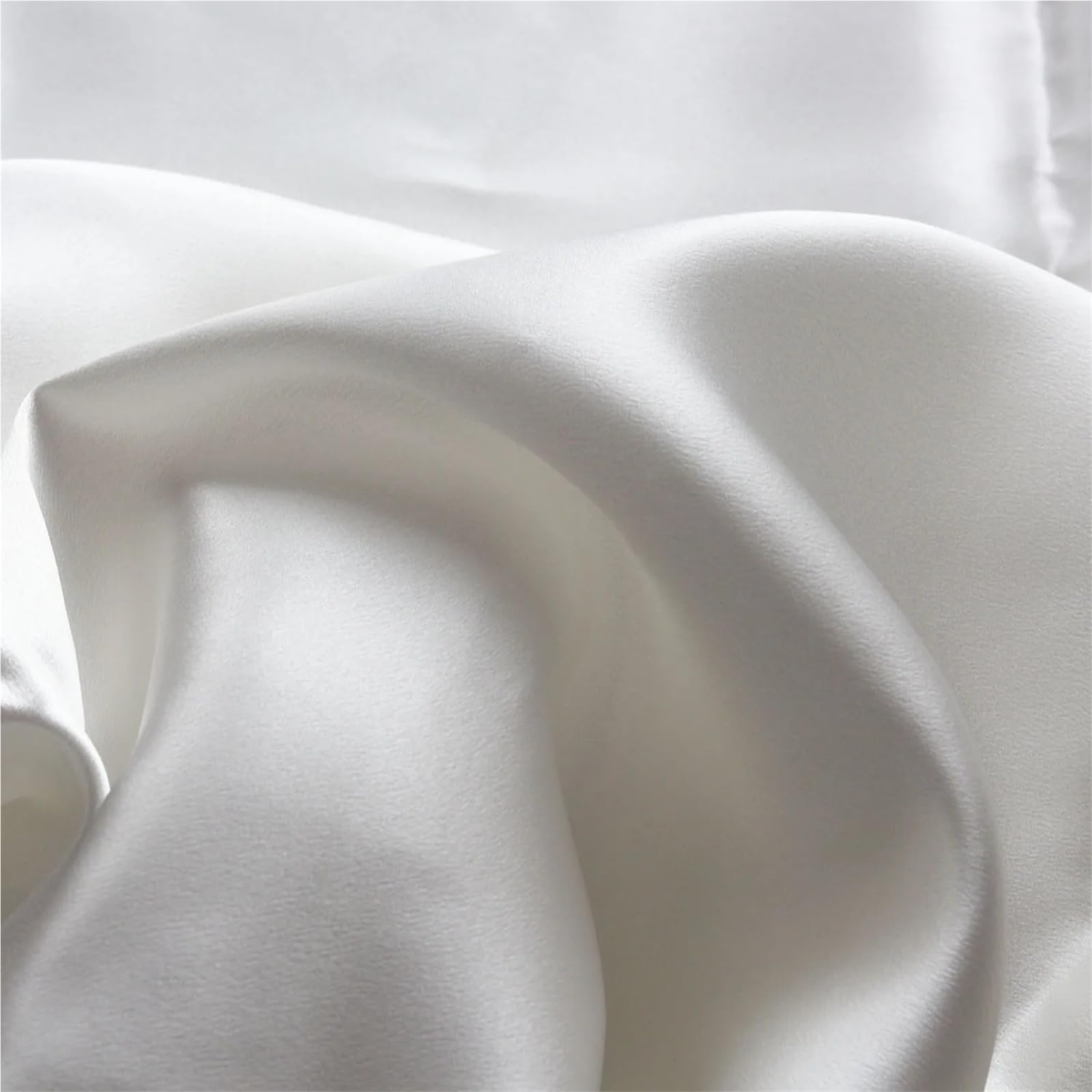 Tela de seda 100 % pura de satén blanco para vestido de novia, tela Cheongsam, tela de costura para coser (140 cm)