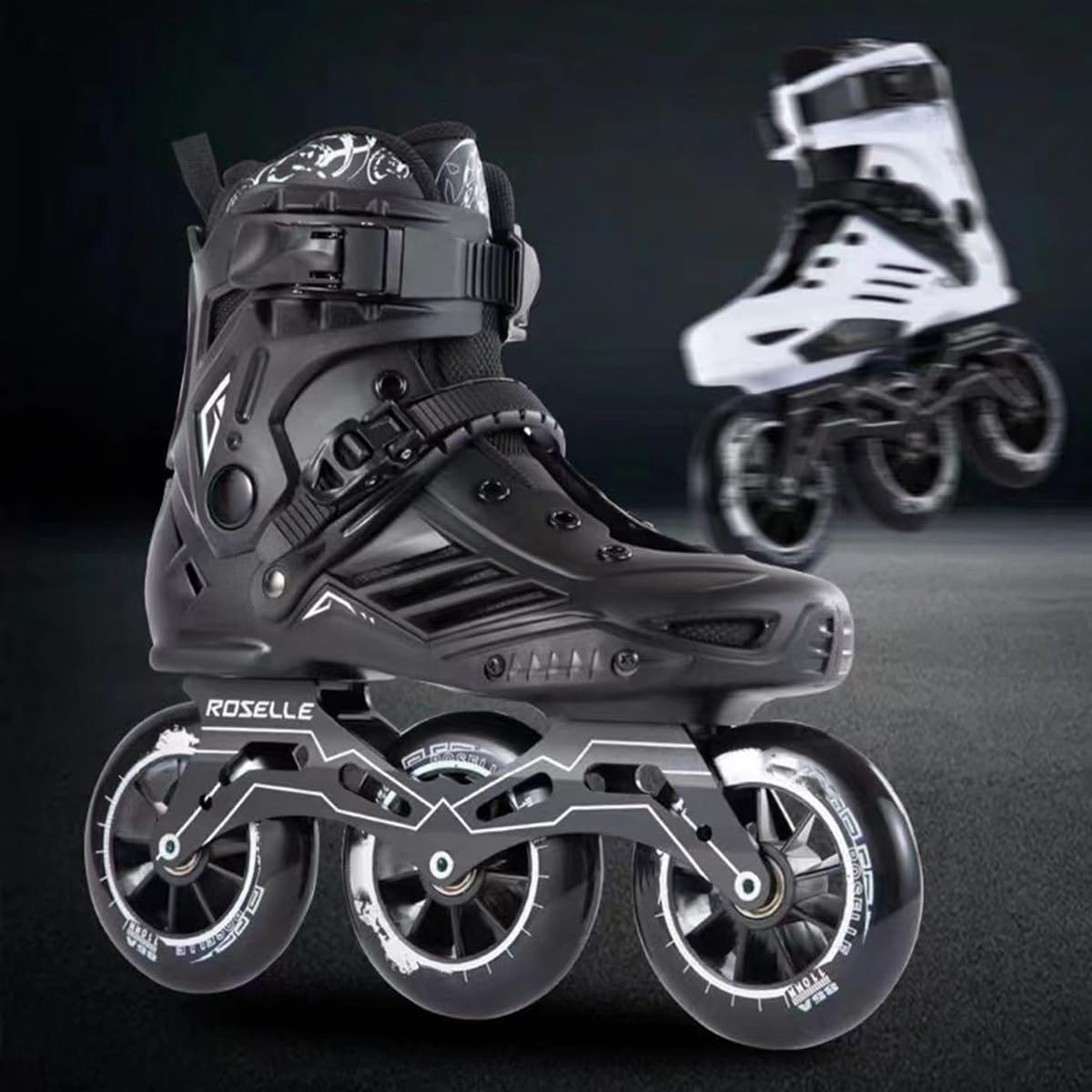 Rollers avec roues de 110 mm pour homme et femme - Bottes de roller haute performance pour adultes et adolescents