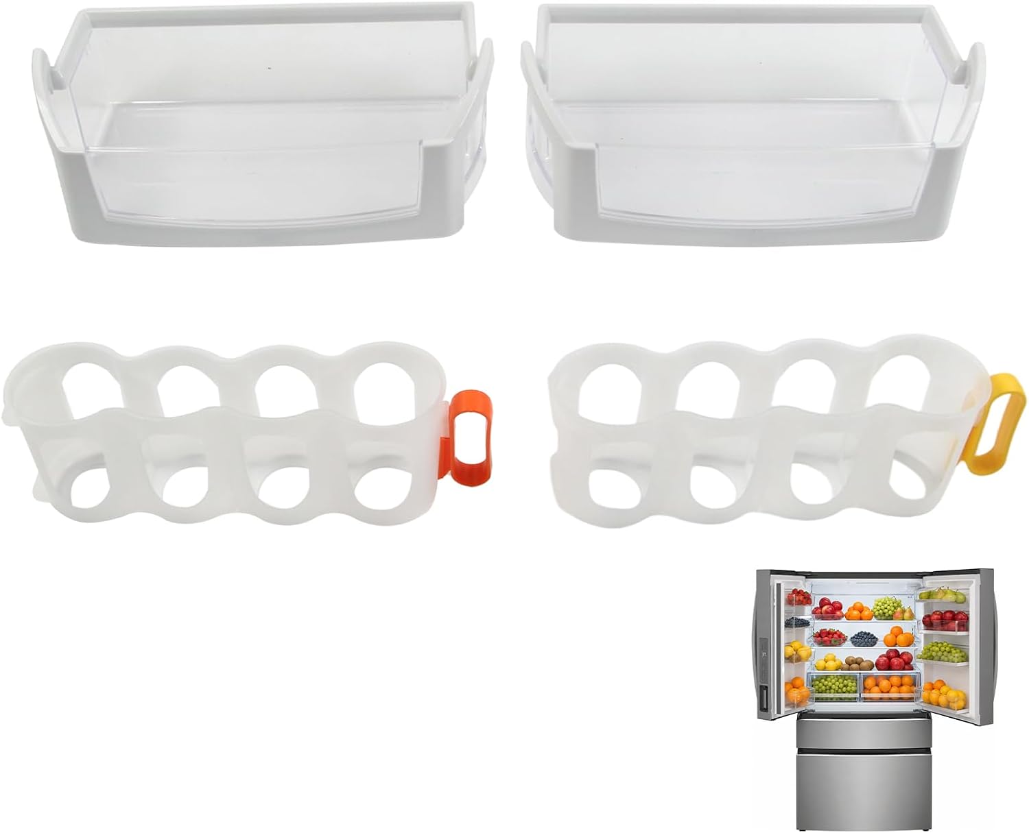 2Pcs Upgraded WPW10224961 Refrigerator Door Bin Shelf Kit Fit for Whirlpool Maytag Kenmore Refrigerator WRX735SDBM WRF555SDH WRX735SDBM00 Replace W10224961 AP6017363, for Fridge Bin Right