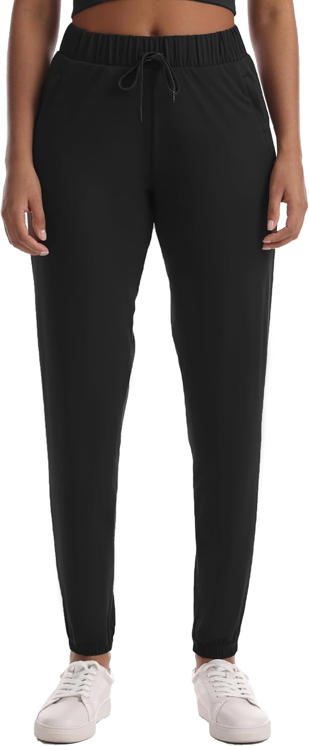 Haowind Women's High-Stretch Workout Joggers with Deep Zipper Pockets - Elastic Waist Yoga Pants for Running Travel Lounge - Image 6