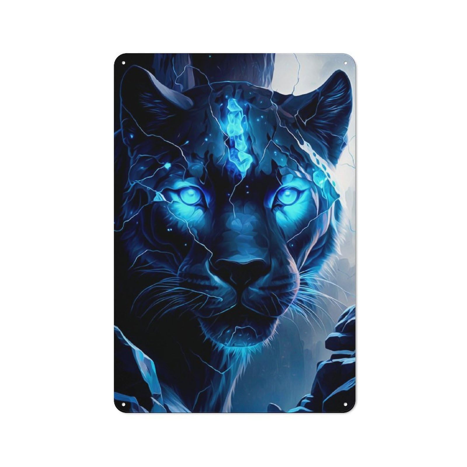 Panther Tin Wall Plaque 30x20cm, Rustic Cottage Wall Art for Dining Room, Cafe, Entryway Or Family Room