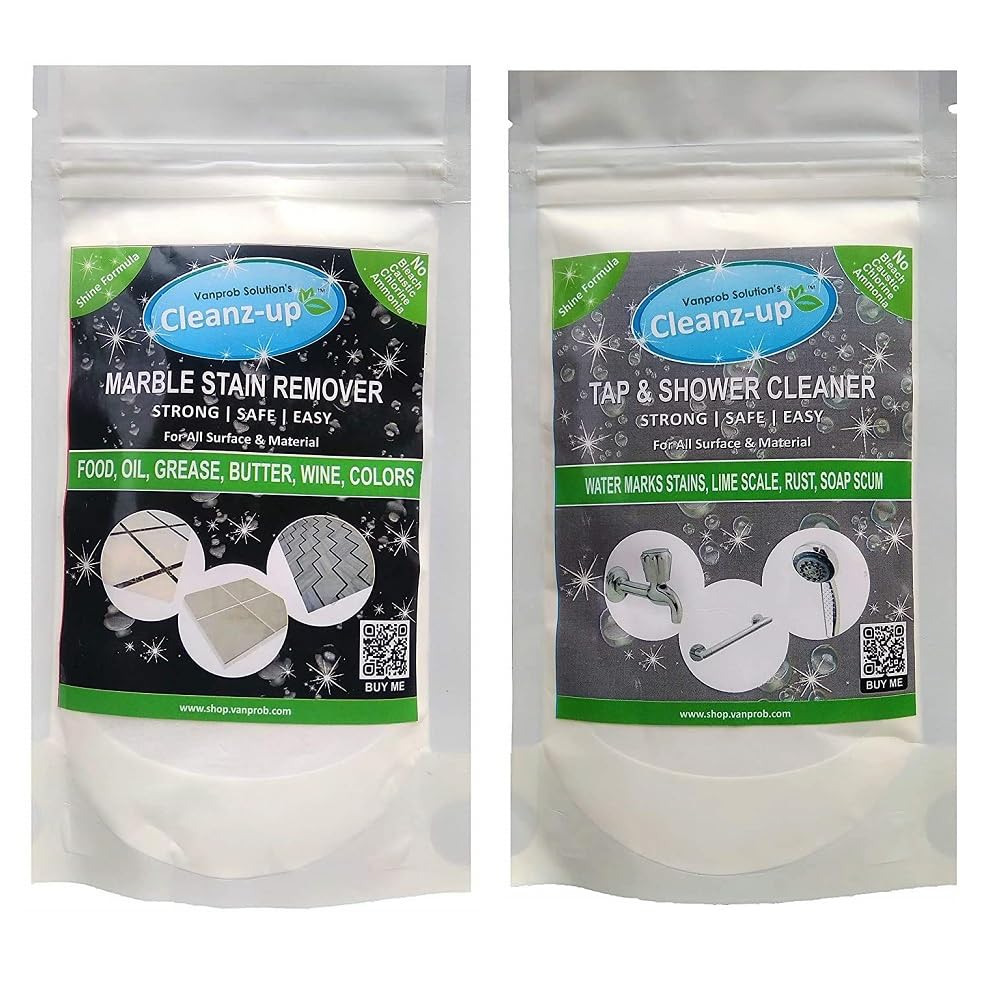 See full amazon price history chart for Cleanz-up Marble Stain Remover for Blacking, Browning, Tea, Coffee, Wine, Color, etc & Tap & Shower Cleaner Powder, Polish Booster for Water Marks, Rust, Soap Scum - 100 gms Each, Combo Pack of 2 Cleanz-up Marble Stain Remover for Blacking, Browning, Tea, Coffee, Wine, Color, etc & Tap & Shower Cleaner Powder, Polish Booster for Water Marks, Rust, Soap Scum - 100 gms Each, Combo Pack of 2 (B0D9HJLMXM) Amazon Price History, Amazon Price Tracker