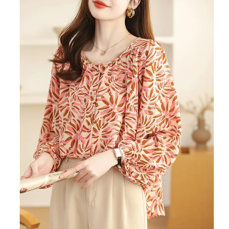 Image of TOPLOT Women's Shirt Top | Elegant Floral and Artistic Prints for a Stylish Look | Long Puffed Sleeves for a Trendy Touch | Stylish Available in Pack of 2 (5233)