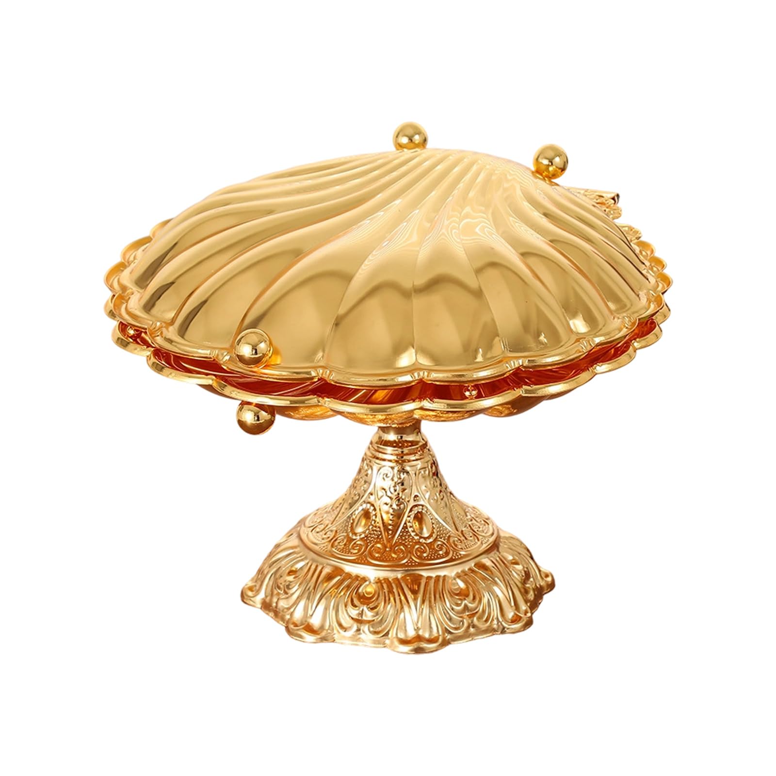 Elnwnnkc Stable Pedestals Serving Bowl in Kirsite European Shell Theme for Outdoor Picnics Indoor Gatherings and Picnics Serving