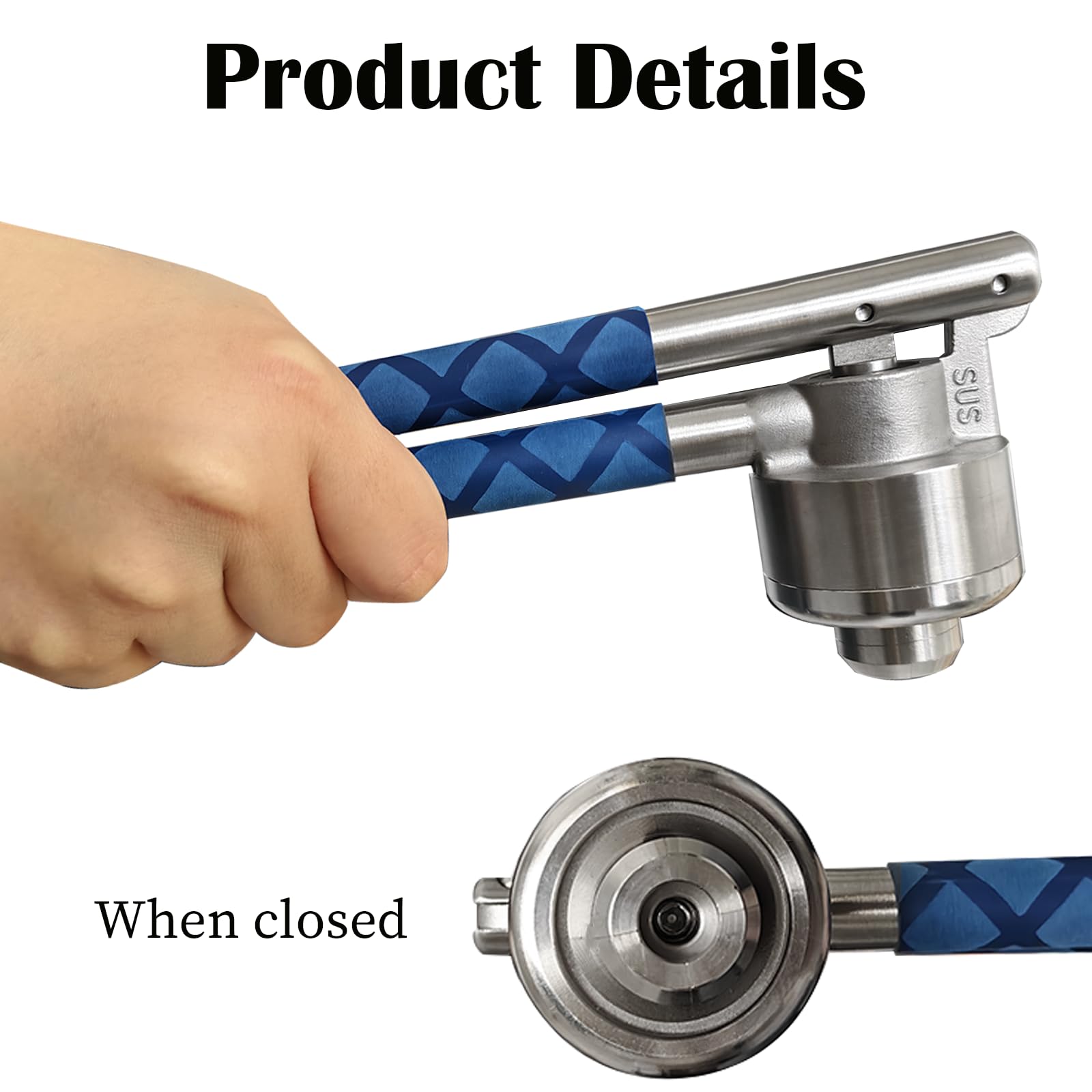 Crimpadora de viales de 20 mm, selladora manual para prensar tapas abatibles de plástico y aluminio de 20 mm de diámetro