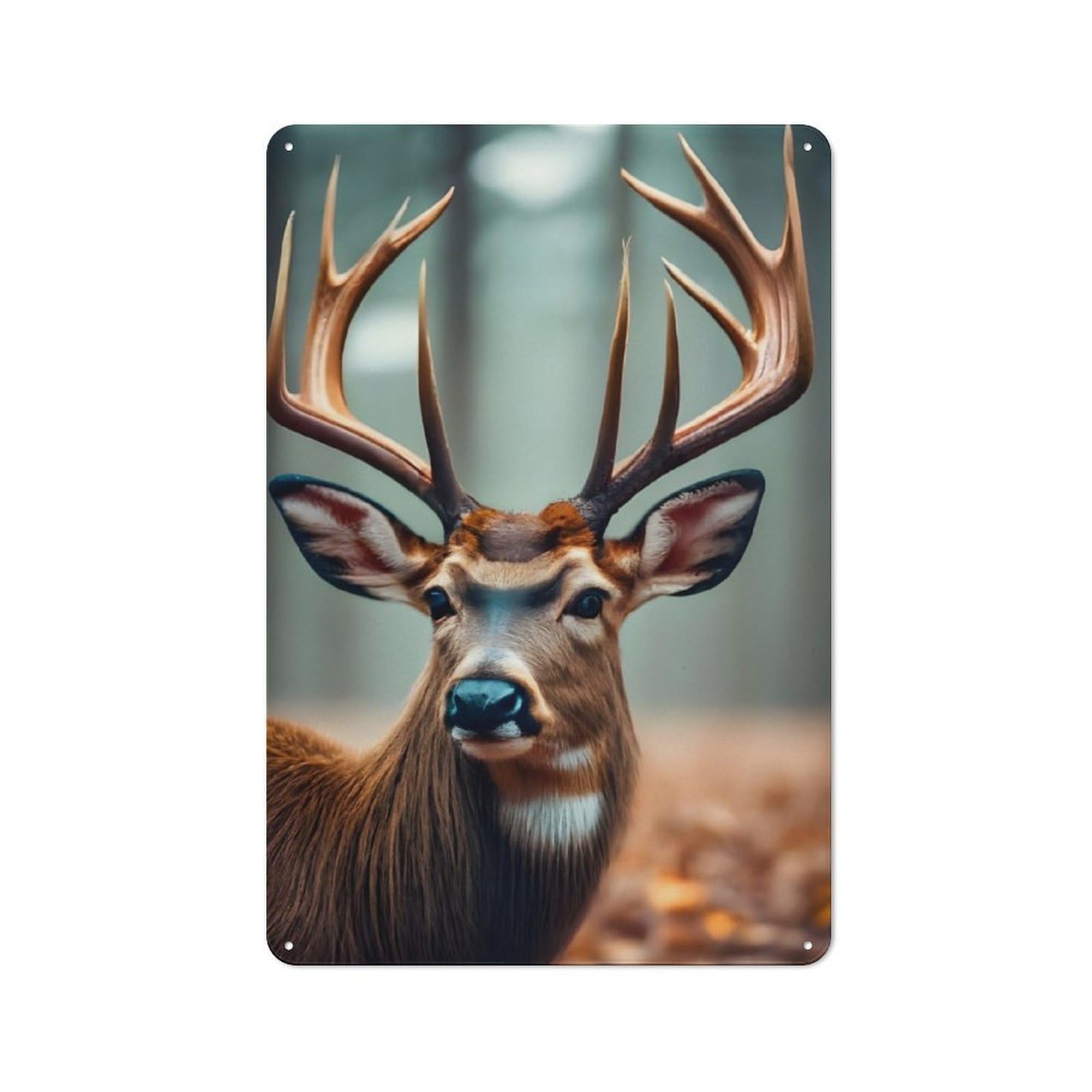 Junmoney Deer Face Retro Metal Wall Sign 30X20cm For Guest Room Or Hallway, New-Space Wall Decor For Home Decor Collectors