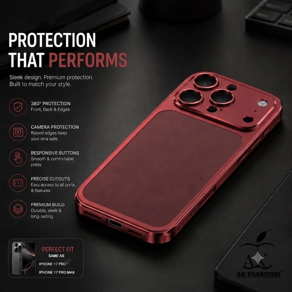 Metal Conversion Kit for i Phone 13 Pro Max to i Phone 18 Pro Max Look | Aluminum Back Plate with Metal Camera Frame | Shockproof Back Housing Replacement | Wine — Amazon image 6