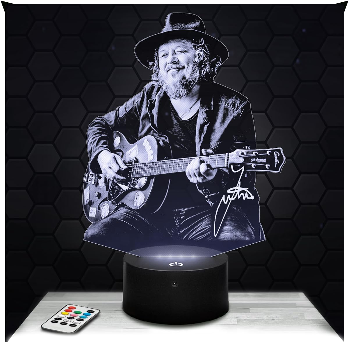 Lampephoto.fr - 3D Lamp Zucchero Rock Singer Musician, Touch LED Night Light, 3D Hologram Effect, Christmas Birthday Gift Idea for Men Women, Bedroom Decoration Object
