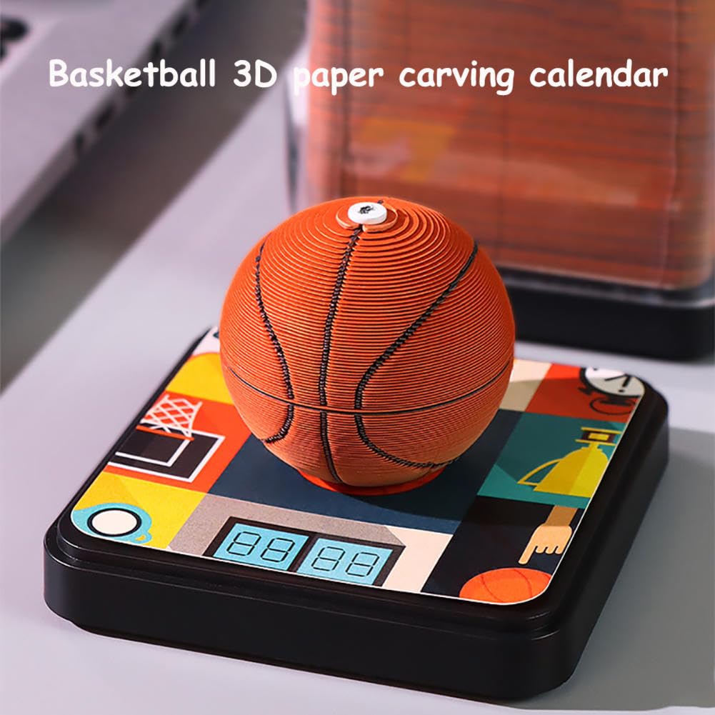 Calendario intagliato in carta 3D a tema basket