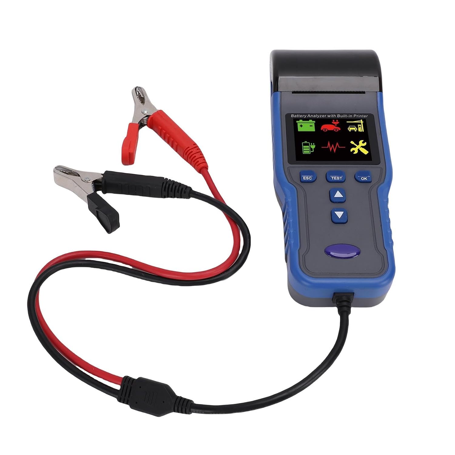 Generic 12V 24V Battery Load Tester Analyzer for Vehicle Truck Motorcycle Boat, Reliable Car Battery Tester with Printer