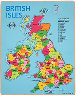 Bigjigs Toys, British Isles Wooden Puzzle, Wooden Toys, Jigsaw Puzzle, Map Of The UK, Geography Games, UK Jigsaw Puzzles For Children, Map Jigsaw, Jigsaw Puzzle Map