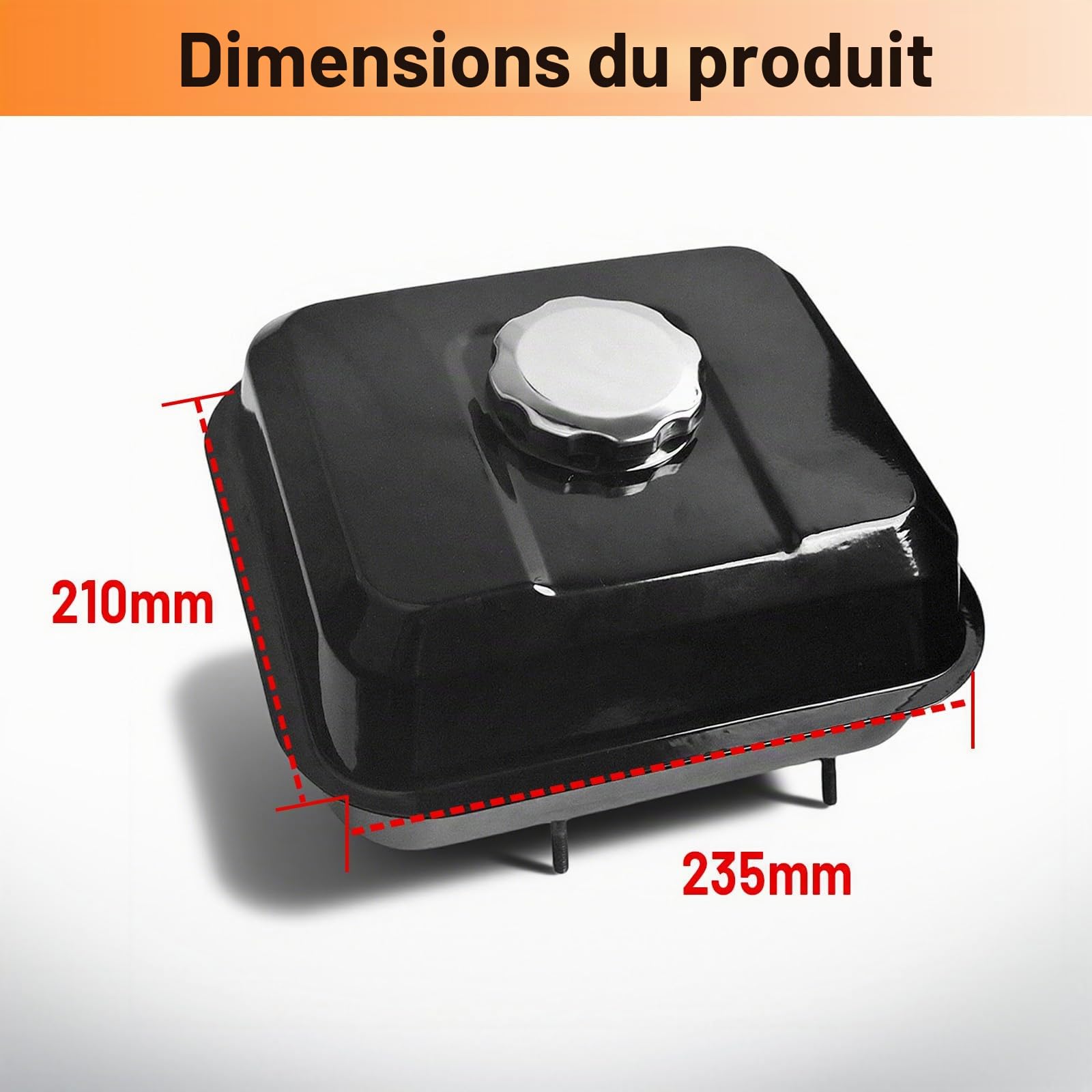 Réservoir de carburant pour moteur Honda GX160 5,5HP GX200 6,5HP GX140 avec bouchon de réservoir et filtre à essence Remplace 17510-ZE1-020ZA Noir