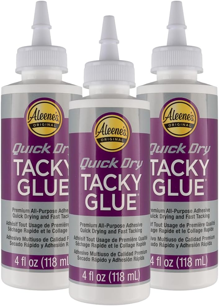 Quick Dry Tacky Glue – Dries Clear– 4 OZ – 3 Pack