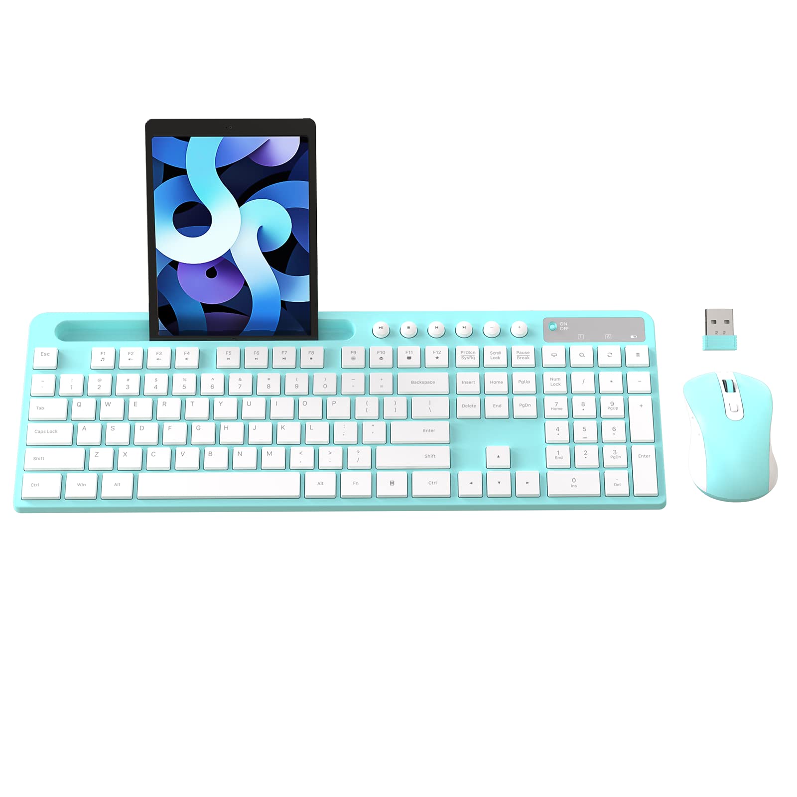 MARVO Wirelss Keyboard and Mouse Combo with Phone Holder, Full-Size, Black — Amazon image 9
