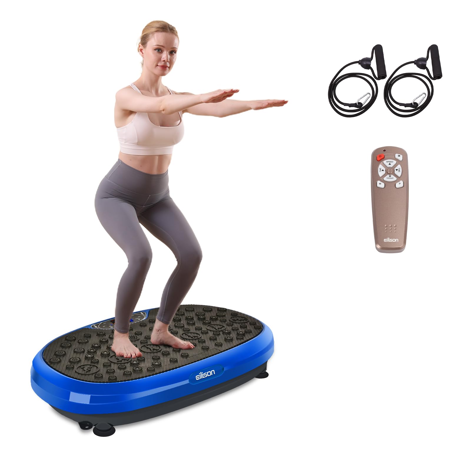EILISON FitMax 3D XL Máquina de Ejercicios con Placa vibratoria para Entrenamiento de Cuerpo Entero con Bandas de Anillo, máquina de Drenaje linfático para pérdida de Peso, modelar, Bienestar y
