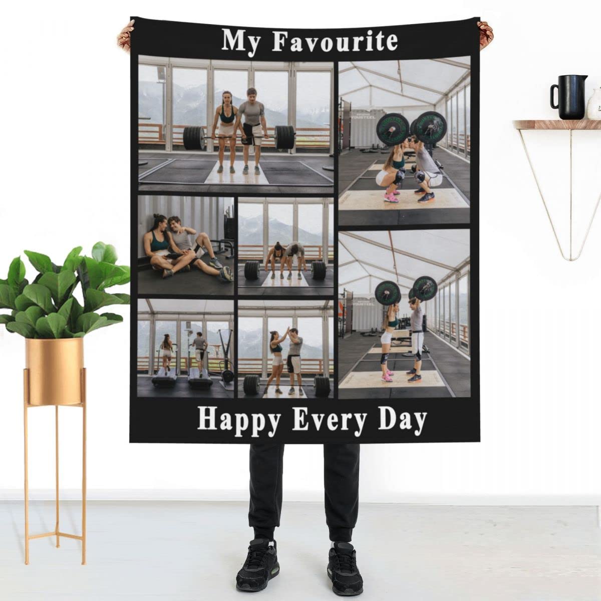 LZXSXZ Personalised Photo Blanket Throw, Customised Blanket with Words Picture Collage, Personalised Birthday Gifts, Personalised Gifts for Dad, Mom, Men, Women, Kids, Dogs, Friends or Lover
