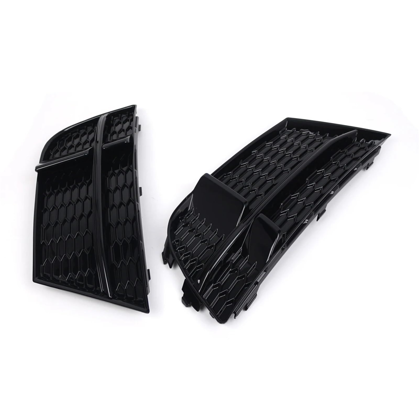 Parrilla de bisel luz antiniebla L/R compatible con AUDI A3 8V S-LINE SEDAN SPORTBACK CONVERTIBLE 17-19 Reemplace la cubierta rejilla del parachoques delantero(1Pair)