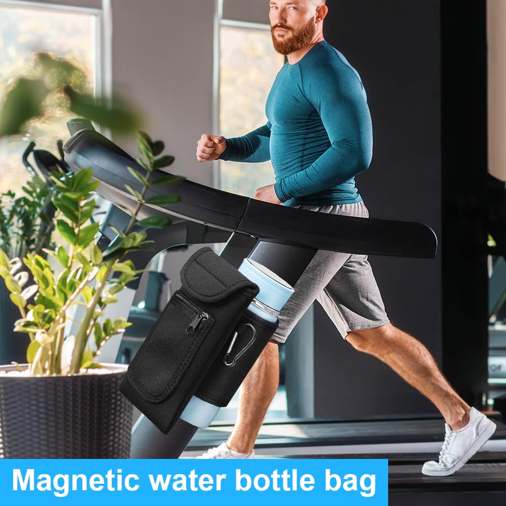Bolsa Magnética Gym para Botellas, Soporte Móvil para Gimnasio y Exterior, Negro