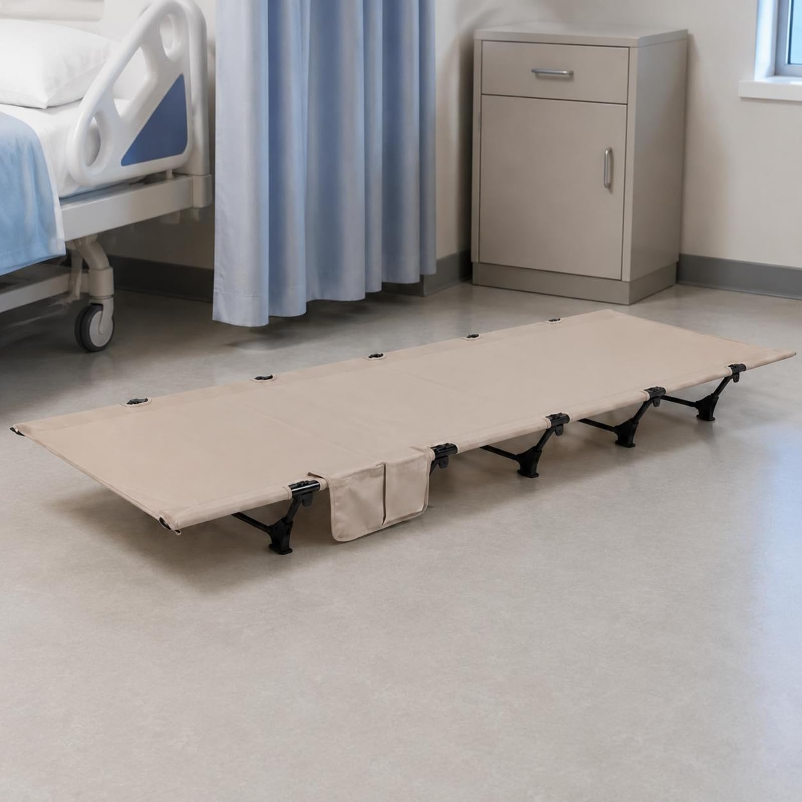 Gralara Letto da Campeggio Portatile Pieghevole Culla Lettino Rialzato Largo 65 Cm Struttura Robusta in Alluminio Carico 150 Kg Adatto a Campeggio Relax in, Nero