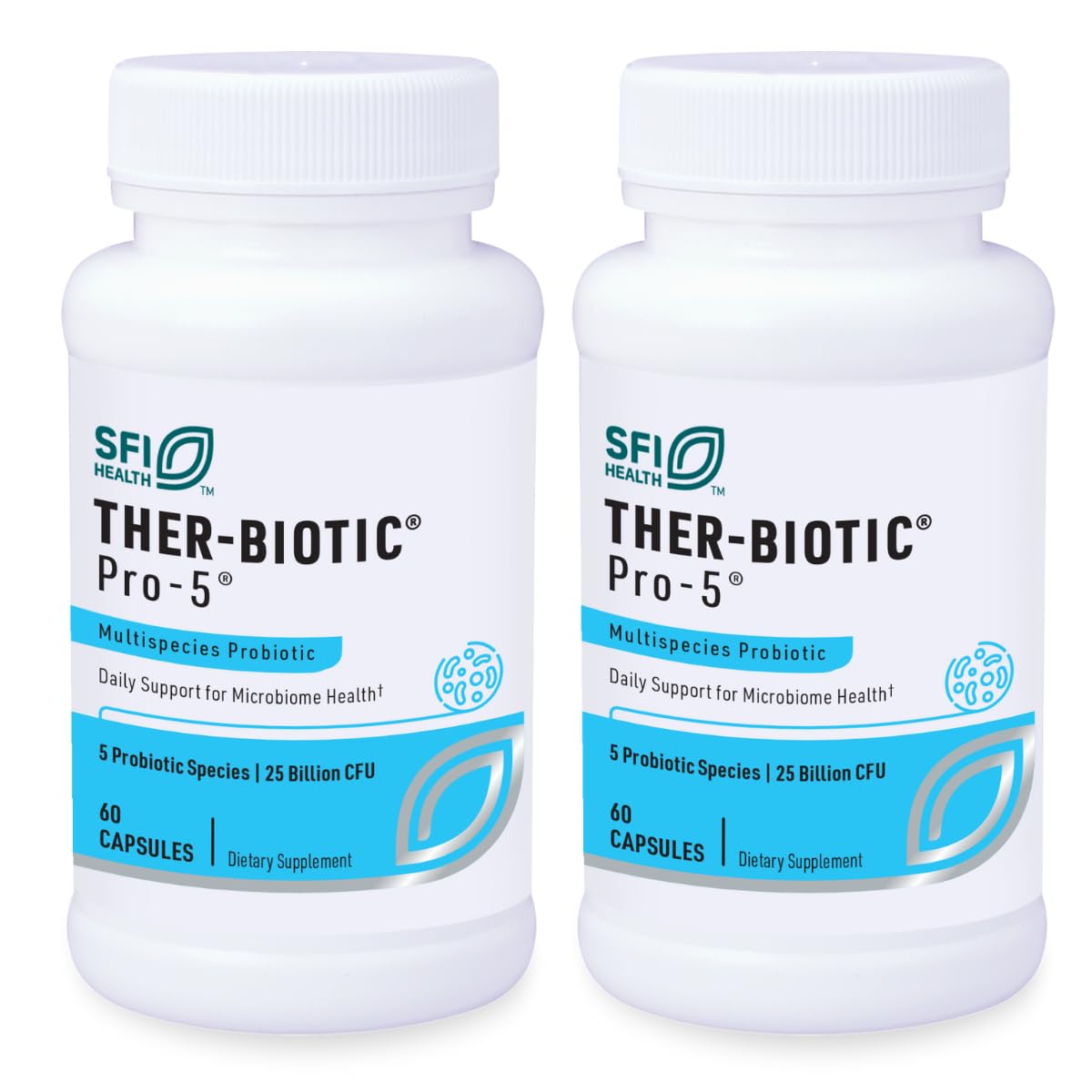 Klaire Labs SFI Health Pro-5 Probiotic - 25 Billion CFU High Dose Multispecies Gut Recolonization Support for Men & Women, Hypoallergenic & Dairy-Free